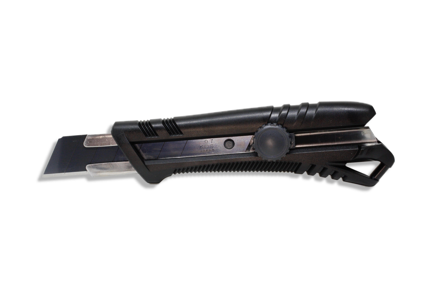 Tradegear Online's KDS 25mm Knife with blade extended demonstrating EVO Black Blade