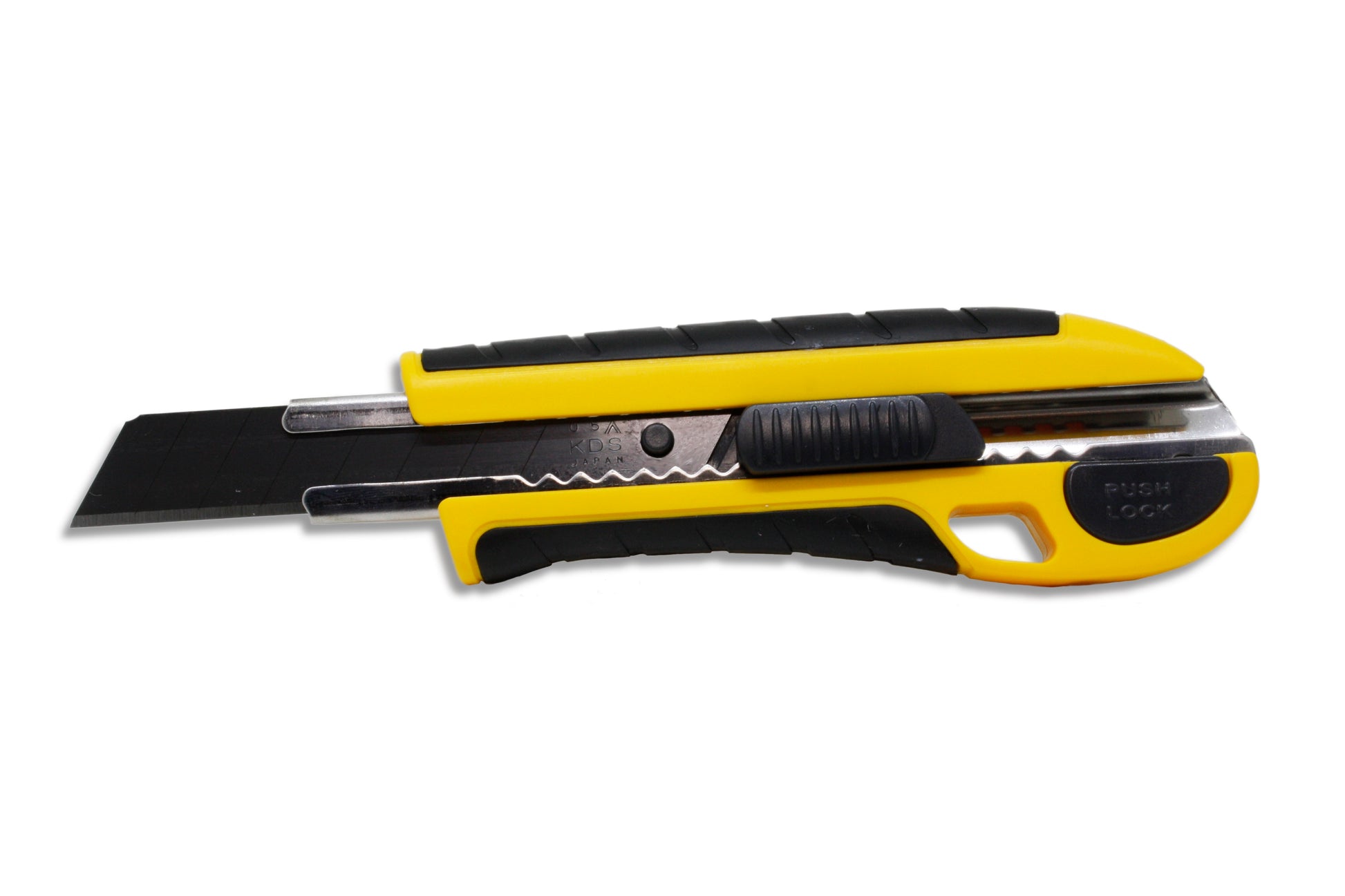Tradegear Online's KDS 18mm Knife with blade extended demonstrating EVO Black Blade